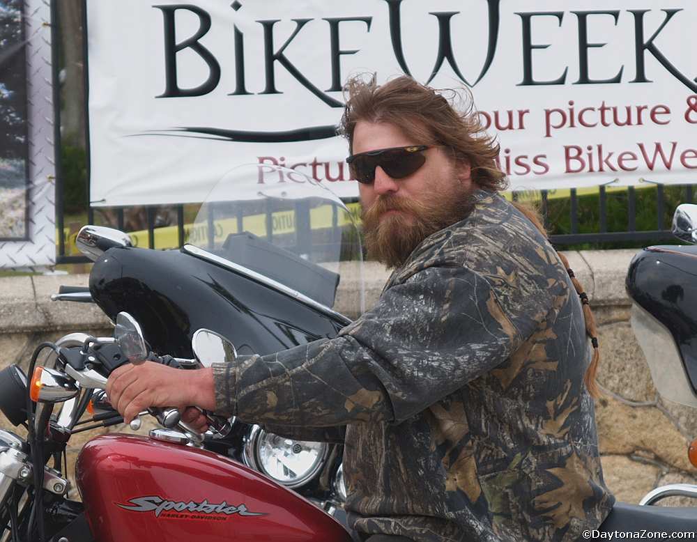 Bike Week Sign and Biker