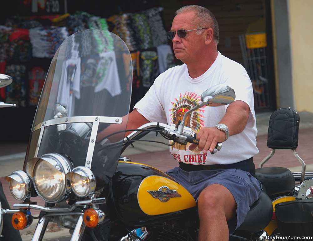 Man on Yellow Motorcycle