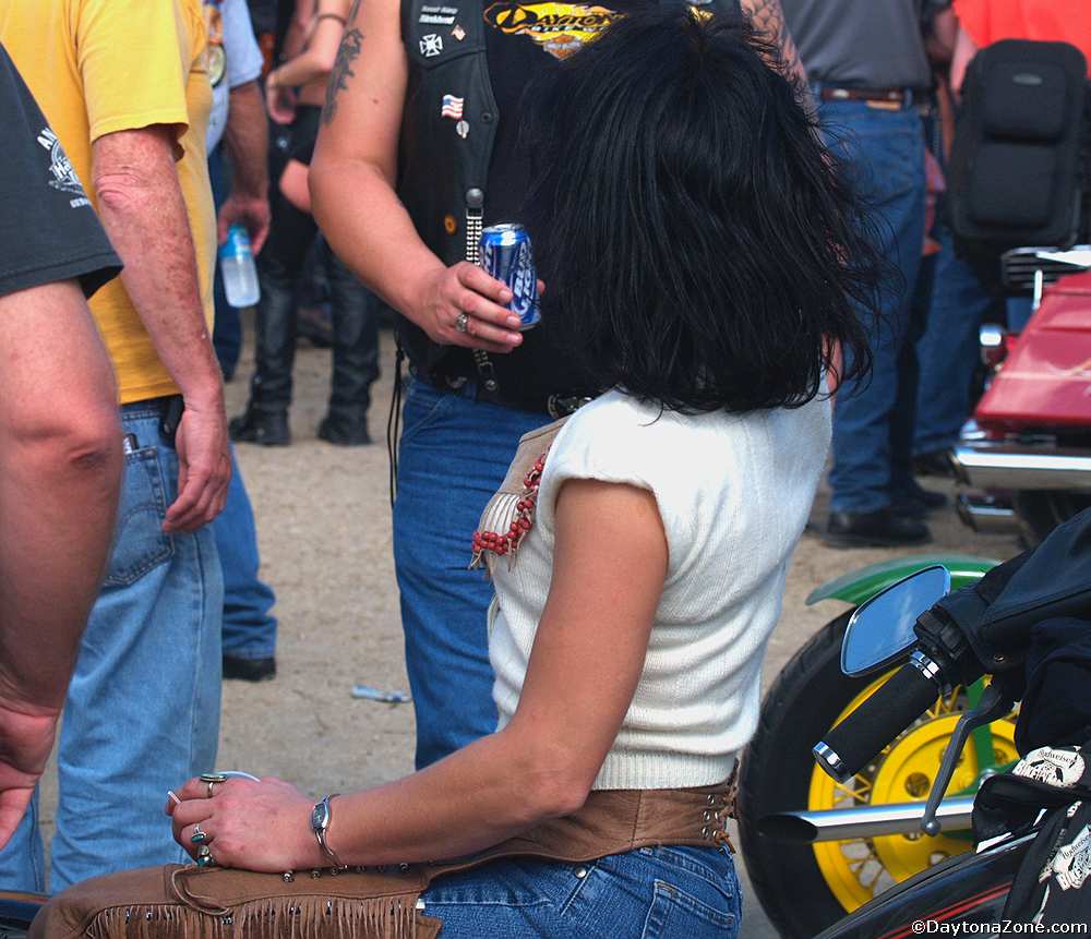 Black Haired Biker Woman